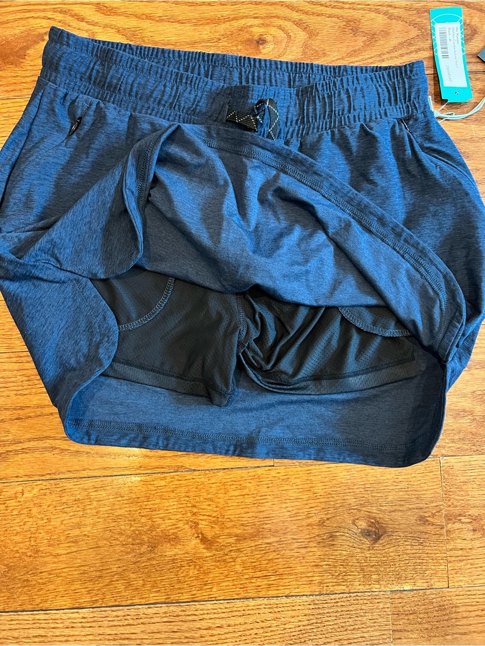 Women's Navy Drawstring Casual Skirt - Picture 2 of 3